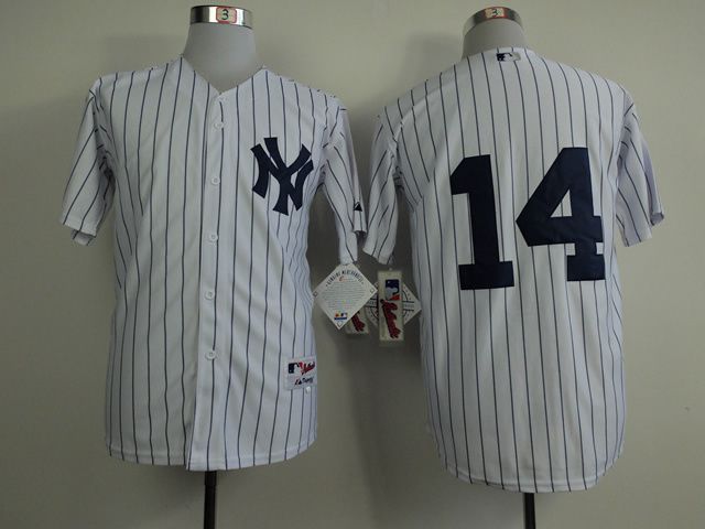 Men New York Yankees #14 No name White MLB Jerseys->new york yankees->MLB Jersey